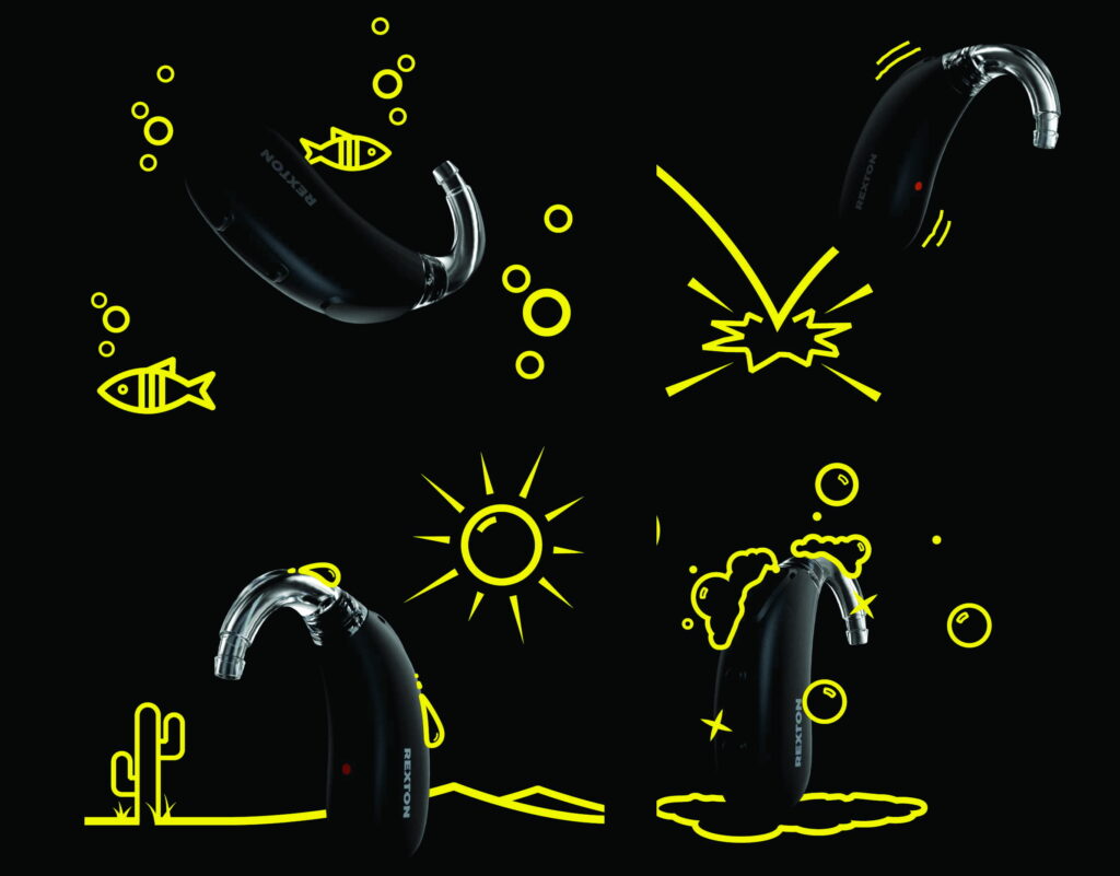 Resistente al agua, golpes, lluvia y sudor.